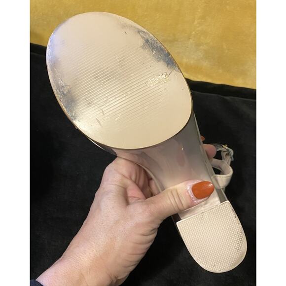 STEVE MADDEN Women's “Blane” Size 9.5M Bone Patent Platform Ankle Strap Heels - Picture 12 of 15